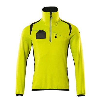 Fleece sweater with short zip microfleece jacket