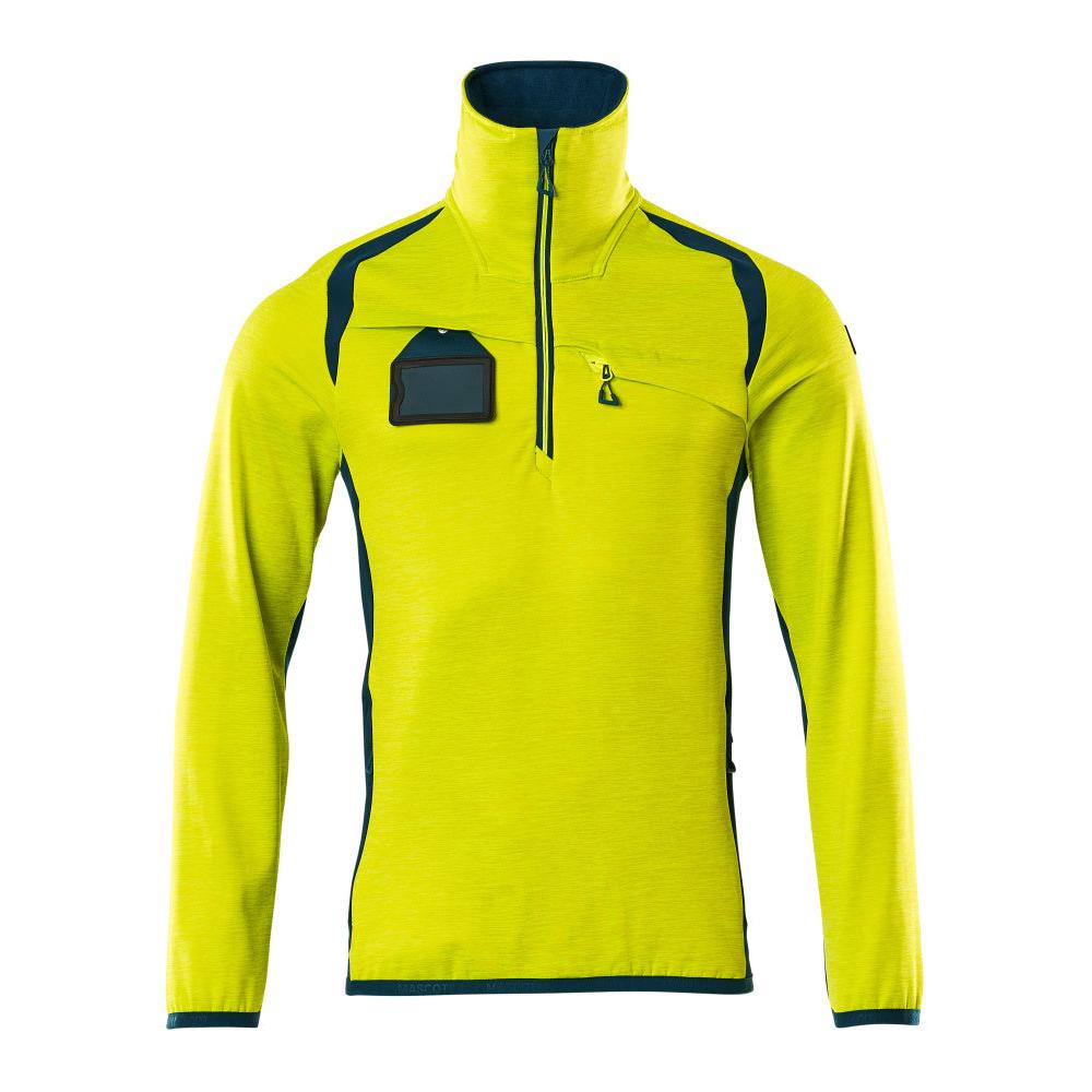 Fleece sweater with short zip microfleece jacket