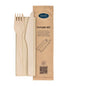 The 3/1 cutlery set made of wood by Duni GmbH with fork, knife, and natural, waxed brown napkin (160x160 mm) is available in a pack of 250 pieces - ideal for sustainable enjoyment.
