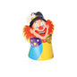 A colorful clown-shaped party hat from PAPSTAR GmbH with a big red nose, a smile, red hair, and a polka-dotted bow tie. Made from high-quality materials with colorful designs. Includes an elastic band. Part of the PAPSTAR 5-hat set.
