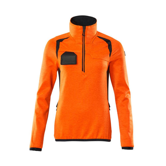 Fleece sweater with short zipper, women's microfleece jacket