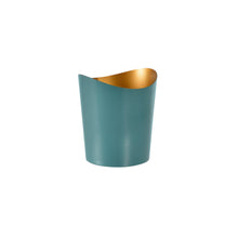 The metal candle holder, Ripple Ocean Teal by Duni GmbH, with its asymmetrical edge and gold-colored interior, adds a stylish accent as a decorative home accessory against a simple white background.