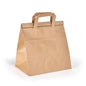 The BioPak Foldbag Medium Brown Paper FSC 240x170x290 from Duni GmbH (250 pieces/pack) stands upright against a white background - the ideal sustainable packaging.