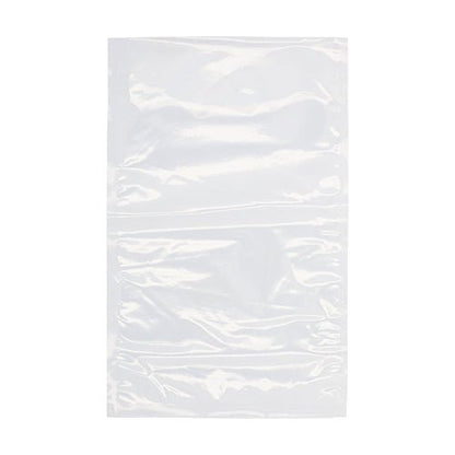 A single, transparent Starpak 100 vacuum seal bag (PA/PE), lying flat on a white background - ideal as a resealable vacuum bag for food or for use with chamber vacuum sealers.