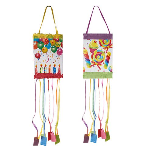 The PAPSTAR pinata "Party" (30x20x20 cm) from PAPSTAR GmbH impresses with a festive foil design with colorful streamers - perfect for celebrations and any pinata party.