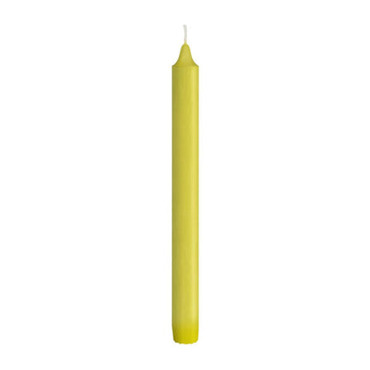 A single crown candle 100% stearin from Duni GmbH (9h burn time, 250 x 22 mm) with a white wick stands upright against a plain white background.