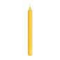 A single, unlit yellow crown candle made of 100% stearin (250 x 22 mm, 9h) from Duni GmbH stands upright against a plain white background and is known for its long burn time.