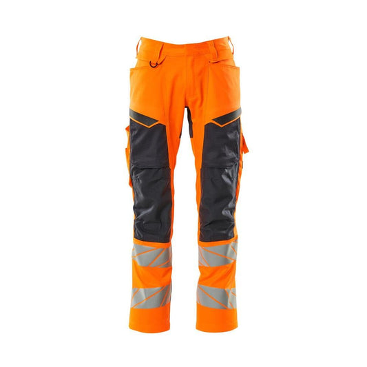 Pants with knee pockets, stretch inserts pants