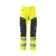 Pants with knee pockets, stretch inserts pants