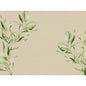 Beige background with two green leaf branches in watercolor style, one at the top left and one at the bottom right, leaving the center empty. Ideal for Duni GmbH paper placemats 30 x 40 cm | Pack (250 pieces).