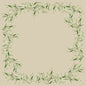 The Dunicel table covers 84 x 84 cm Foliage by Duni GmbH offer a square frame of watercolor green leaf branches and a light beige center, ideal for an elegant table decoration. Each package contains 20 pieces.