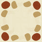 A square frame with a beige background, bordered by brown circles and light brown ovals, is perfect as a Duni GmbH Dunicel tablecloth 84 x 84 cm Earthy Pack (20 pieces) table decoration.