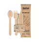 The 6/1 cutlery set from Duni GmbH includes a fork, knife, spoon, napkin, as well as salt and pepper sachets made from naturally waxed wood - the environmentally friendly disposable cutlery solution in a pack of 250 pieces.
