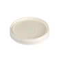 The lid cardboard Ronda SHORT from Duni GmbH is a round, white FSC/PLA cardboard lid (90x90x16 mm) for 240/360 ml, ideal for sustainable packaging. The package contains 25 pieces.