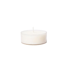 A single unused Duni GmbH tealight (Ø56 mm, white, 6 hours burn time) from a pack of 6 is centered in a recycled PC cup holder against a plain white background.