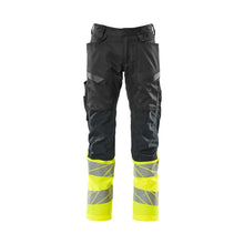 Pants with knee pockets, stretch inserts pants