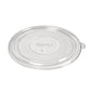 The lid carton Ronda WIDE+ rPET Transparent 900/1300 ml from Duni GmbH is a clear, round rPET lid with a small tab and "BioPak" embossing, designed for disposable food packaging. Dimensions: 200x190x10 mm. Pack of 50 pieces.