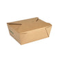 A closed, brown, rectangular cardboard box Bio MEDIUM 1000 ml from Duni GmbH (FSC/PLA, 171x140x64 mm) with folded flaps. Monochrome except for a small green logo identifying it as sustainable food packaging. Package: 50 pieces.
