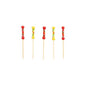 PAPSTAR Finger food pickers "Mexico" (7.5 cm), pack of 40, by PAPSTAR GmbH - perfect for parties and the stylish presentation of dishes with decorative red and yellow bead handles.