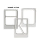 Three cassette DF15/25 2-comp for Fibretray Caterline 640/465 ml plate from Duni GmbH, each with different cutouts, are arranged vertically against a white background. Above the left plate is "GENERAL PICTURE".