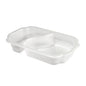 The Duni GmbH PP Take-Away 2 Transparent PP 250x159x45 is a white, two-part disposable food tray (246 pieces/pack), ideal for environmentally friendly storage and takeaway, depicted on a solid-colored background.