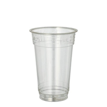 A Starpak 50 drinking cup "Hurricane" made of crystal-clear PET from Starpak stands upright against a plain white background.
