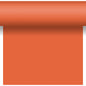 The Dunicel table runner Tête-à-Tête 24 m x 0.4 m (20 sections) by Duni GmbH in solid orange offers a smooth texture - ideal for a vibrant table decoration or stylish Tête-à-Tête settings.