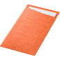 A rectangular orange Sacchetto Dunisoft 230 x 115 mm from Duni GmbH, with a textured pattern and visible white card inside - perfect as a stylish gift wrap or practical paper bag for gifting.