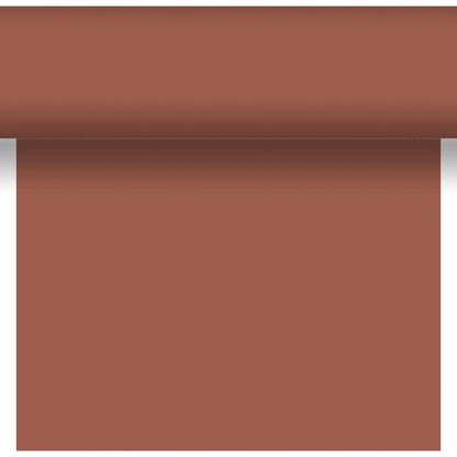 A partially unrolled Dunicel Tête-à-Tête table runner, measuring 24 m x 0.4 m (20 sections), from Duni GmbH hangs against a white background—ideal for an elegant table setting or a stylish tête-à-tête.