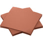 Four stacks of Dunisoft napkins 20 x 20 cm from Duni GmbH in brown are arranged overlapping and neatly on a white background. The unused napkins show a subtle textured pattern.