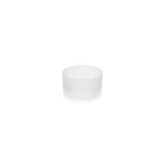 The candle plate Flake by Duni GmbH, a decorative round candle holder with a frosted surface, is centrally placed on a white background.