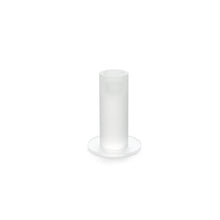 The Duni GmbH glass candle holder, 11 cm, frosted icicle, stands with a flat round base on a white background - an elegant winter decoration (1 piece).