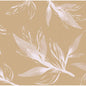 A seamless pattern of white, translucent botanical leaves overlays a light brown background with thin vertical lines - ideal for high-quality Dunisoft napkins 40 x 40 cm 1/4 fold by Duni GmbH, creating a layered look with stylized foliage.