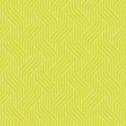 Dunisoft napkins 40 x 40 cm 1/4 fold by Duni GmbH feature a yellow geometric pattern with interlocking white chevrons on a textured background, giving your stylishly set table a modern, abstract touch.