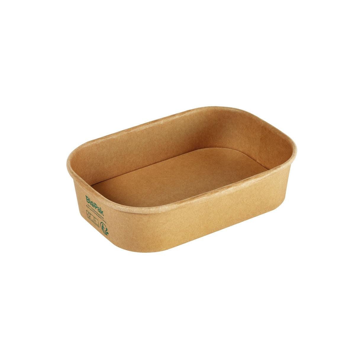 The cardboard box BRICK MEDIUM 500 ml from Duni GmbH is a rectangular brown FSC/PLA food container (171x120x43mm, 50 pieces) with slightly rounded corners and a small green logo - ideal as sustainable packaging.