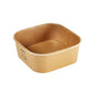 The Duni GmbH cardboard box BRICK LARGE 1200 ml, a square brown FSC/PLA food container (168x168x65 mm), offers an eco-friendly, sustainable packaging in a pack of 40, depicted with rounded edges on a white background.