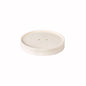 A round, flat, cream-colored Coppa lid carton 250/350 ml White from Duni GmbH (116x116x10 mm, 50 pieces) with two small holes near the center is depicted on a plain white background.