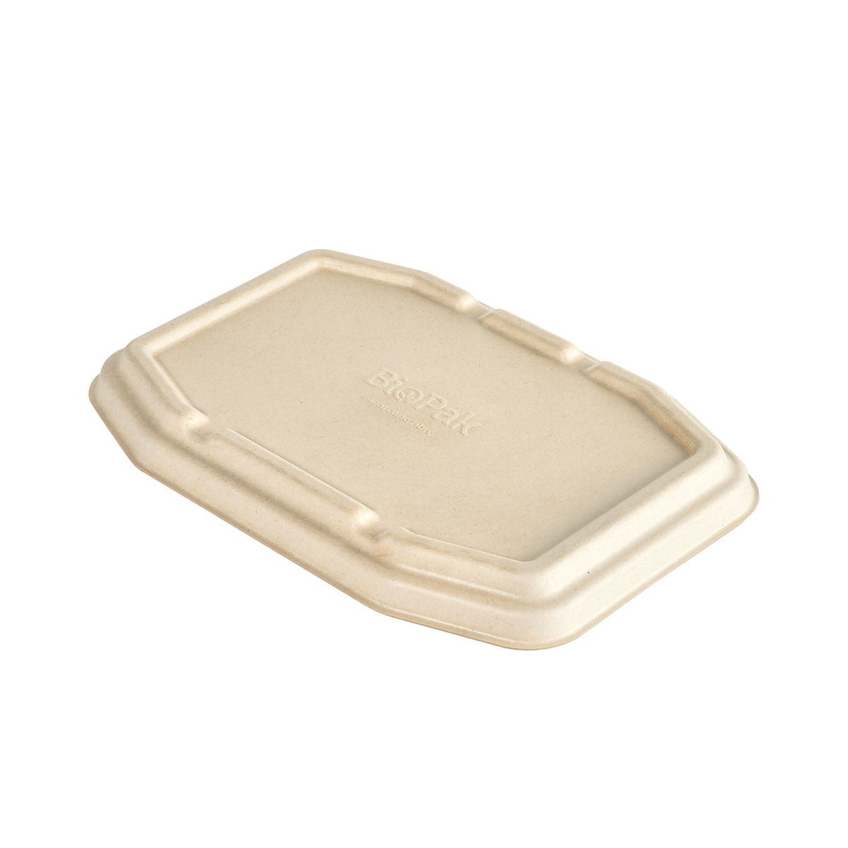 The bagasse lid for HMR fibre trays from Duni GmbH (brown, coated, 222x155x21 mm), biodegradable and with raised edges - an environmentally friendly packaging solution in a pack of 320 pieces.