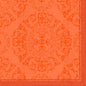 The ornate orange damask pattern with floral and snail motifs gives the Duni GmbH Dunilin napkins 40 x 40 cm 1/4 fold a textured vintage look - ideal as high-quality napkins for any occasion.