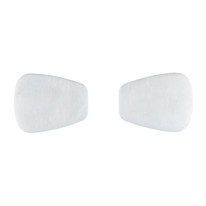 Two white, trapezoidal 3M™ Particle Filters 5925, P2 from 3M Deutschland GmbH are depicted side by side on a plain white background - ideal for protection against dust. The package contains 10 pairs/pack (1 piece).