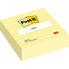 A stack of lined yellow Post-it® Notes in large format (101 mm x 101 mm, 300 sheets) from 3M Deutschland GmbH with a white "notes" label and red 3M logo - ideal for organized, generous notes.