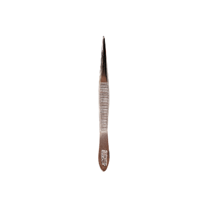Nickel-plated pointed tweezers, 8 cm, without CE marking