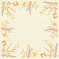 The Dunisilk+ tablecloth corner 84x84cm Fall Beauty by Duni GmbH has a beige, square frame with orange, yellow, and red floral patterns at each corner. A pack of 20 - perfect to highlight autumn themes and keep the center open for content.