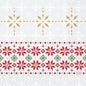 Patterned napkins 33x33 3-ply 1/4 Tradition by Duni GmbH: golden, red, and green geometric snowflakes and motifs on white with light snowflake accents. Pack of 250 pieces.