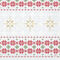 The napkins 40x40 3-ply 1/4 Tradition by Duni GmbH feature festive red, green, and golden snowflake and star patterns in rows on white - ideal for Christmas decoration. Each pack contains 250 napkins.