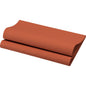 A folded, textured Bio-Dunisoft napkin from Duni GmbH in rust orange, 40 x 40 cm with 1/4 fold, biodegradable, depicted on a plain white background.