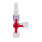 Red three-way valve