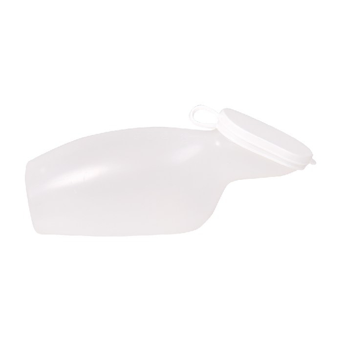 Urine bottle, for women only, plastic