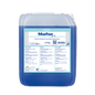 A 10 kg transparent plastic container of Dr. Schnell MAFOR N 1 rinse aid for dishwashers by DR.SCHNELL GmbH & Co. KGaA, filled with blue liquid; front label in German indicating streak-free shine in commercial dishwashers.