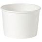 A Basic White Soup Cup Cardboard/PE from Duni GmbH stands in front of a white background. The cylindrical paper cup has a slightly flared rim, making it ideal for enjoying soup on the go.
